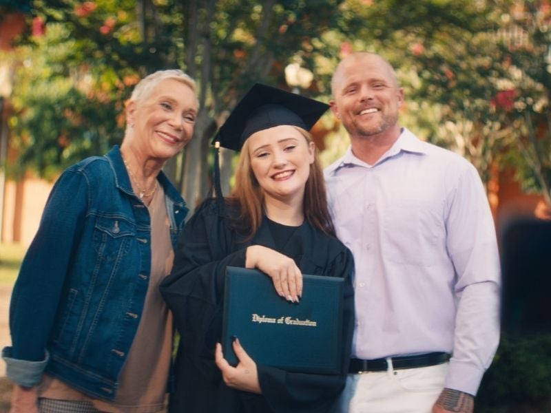 Graduate with grandparents