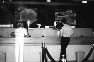 Historical photo of members in lobby