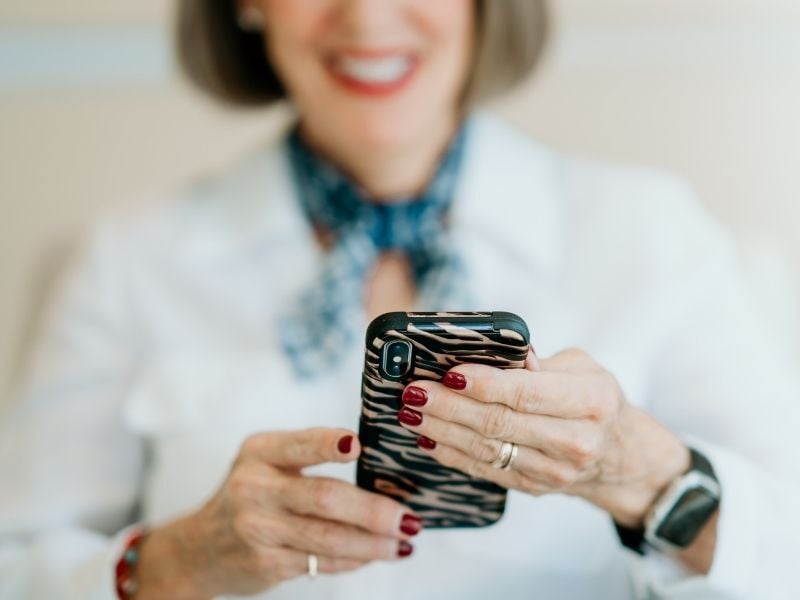 Older woman on phone